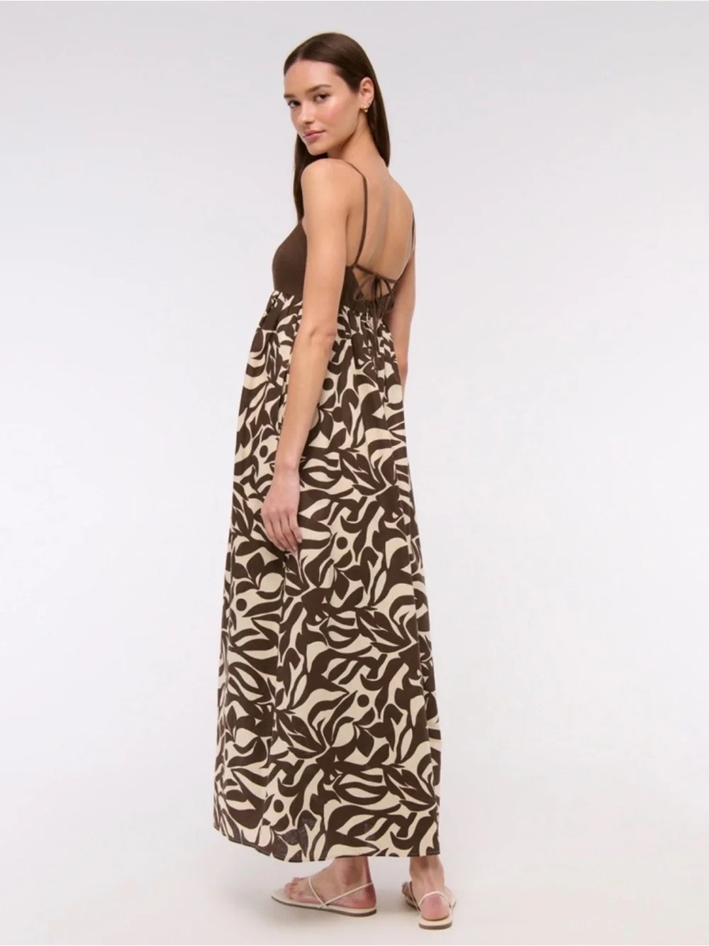 NWT Abercrombie & Fitch Tie-Back Babydoll Maxi Dress Size Small TALL